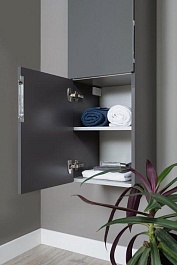 Aquanet Шкаф пенал Алвита 35 L подвесной серый антрацит – фотография-8